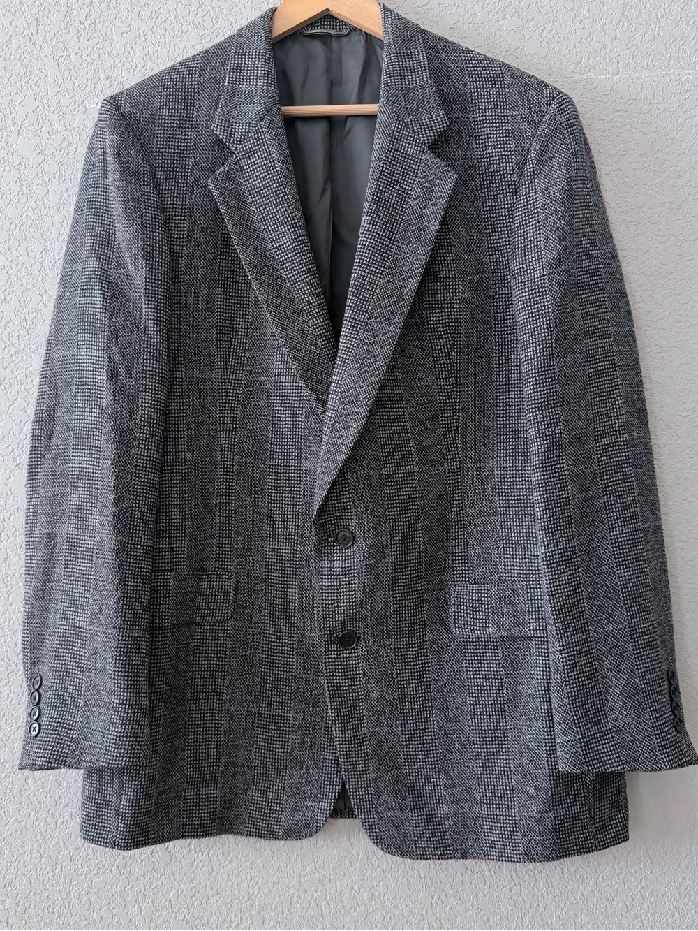 Vintage 80s Christian Dior Monsieur Wool Plaid Blazer Sport Coat USA